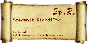 Szedenik Richárd névjegykártya