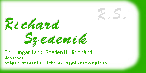 richard szedenik business card