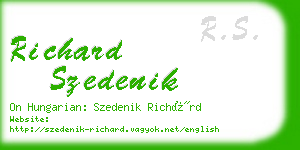 richard szedenik business card